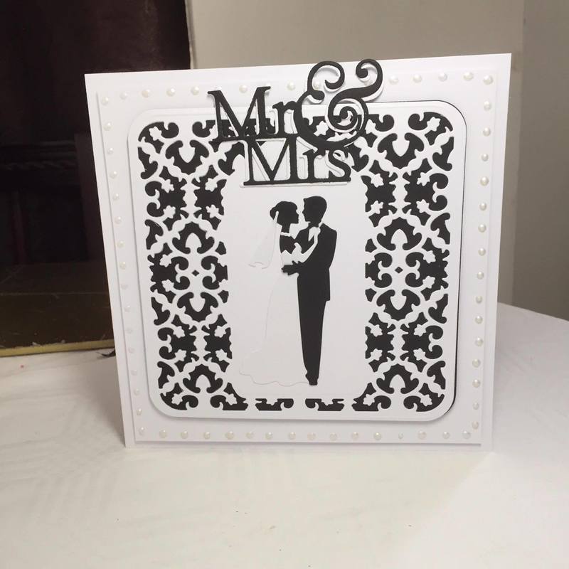 Black And White, Bride And Groom Silhouette Card | Conscious Crafties