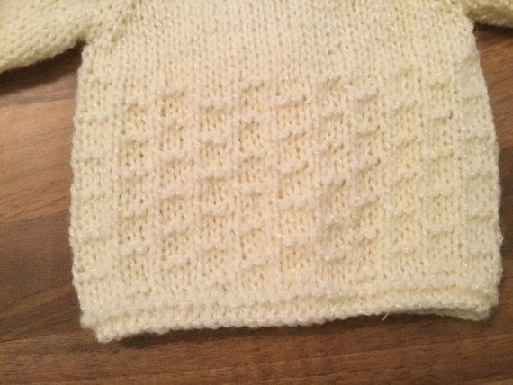 Hand knitted Medium premature v neck baby cardigan - Conscious Crafties