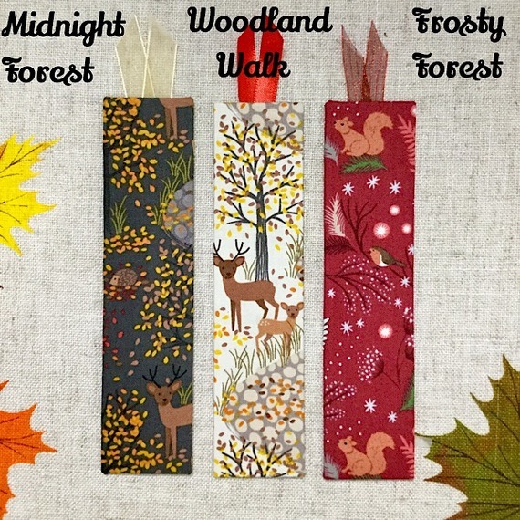 Woodland Bookmarks / Handmade Bookmarks / Fabric Coverered Bookmarks ...