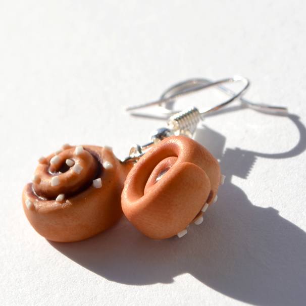 Cinnamon Roll Earrings, Swedish Fika - Conscious Crafties