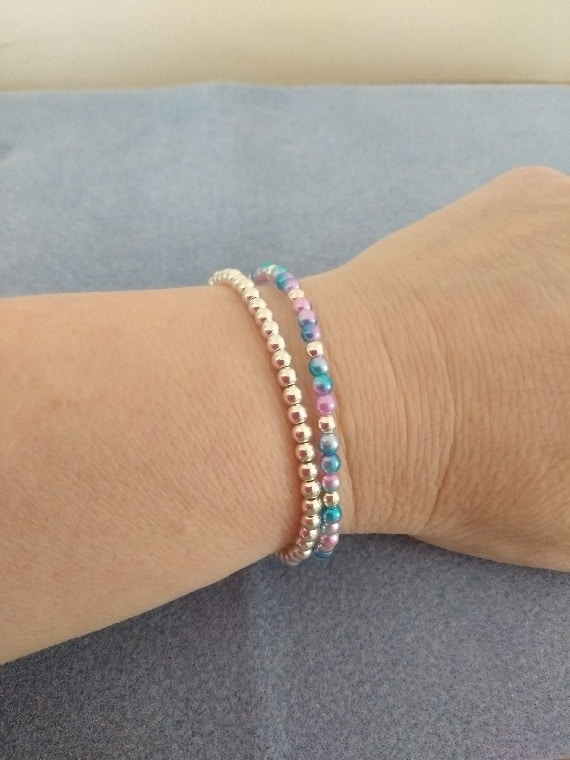 pack of two stretchy bracelet mermaid and silver colours j18 ...