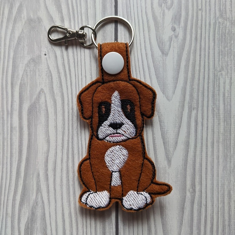Boxer dog key chain - dog bag charm - keychain - boxer dog