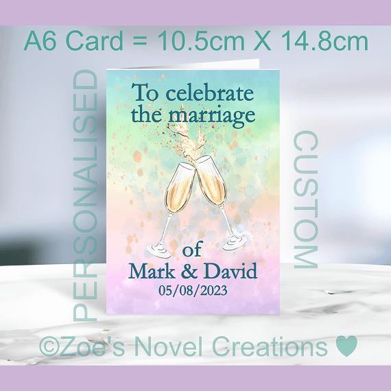 Wedding Card Same Sex Personalised Male Conscious Crafties