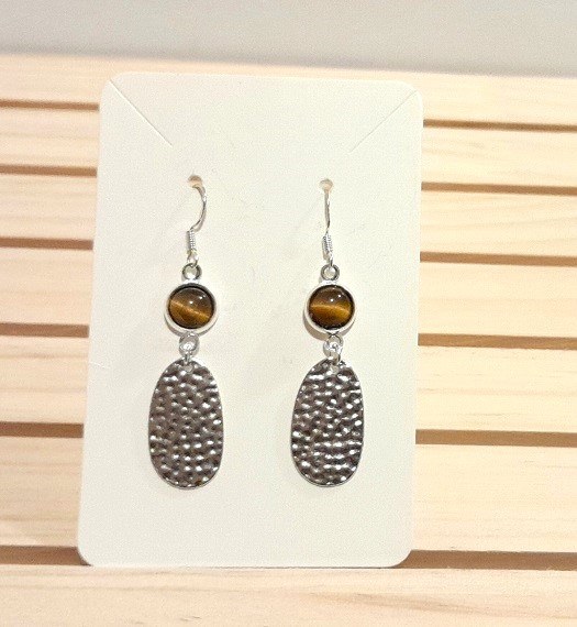 Tigers Eye Earrings (925 silver wires) - Conscious Crafties