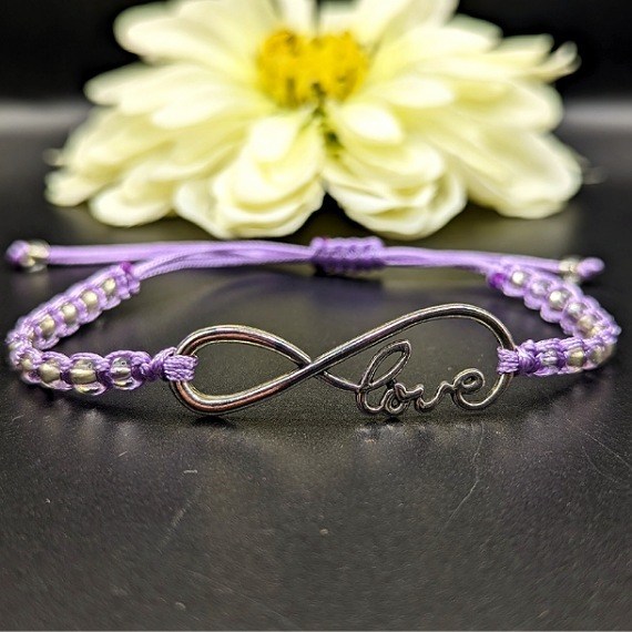 Handwoven Infinity Symbol Adjustable Beaded Macrame Bracelet ...