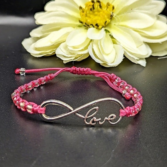 Handwoven Infinity Symbol Adjustable Beaded Macrame Bracelet ...